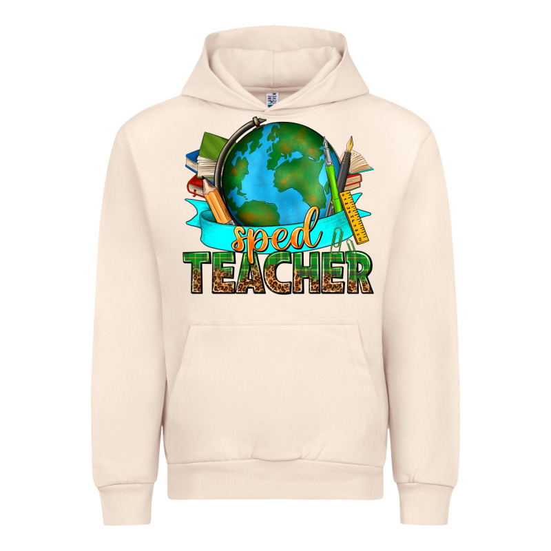 Sped Teacher With Earth Globe Urban Hoodie by texasbilliewilder | Teevron