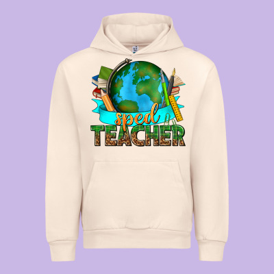Sped Teacher With Earth Globe Urban Hoodie Designed By Texasbilliewilder