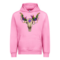 Fuchsia Pink mardi gras bullskull Urban Hoodie - RanaPortraitStore