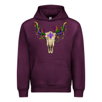 Mauve Wine mardi gras bullskull Urban Hoodie - RanaPortraitStore