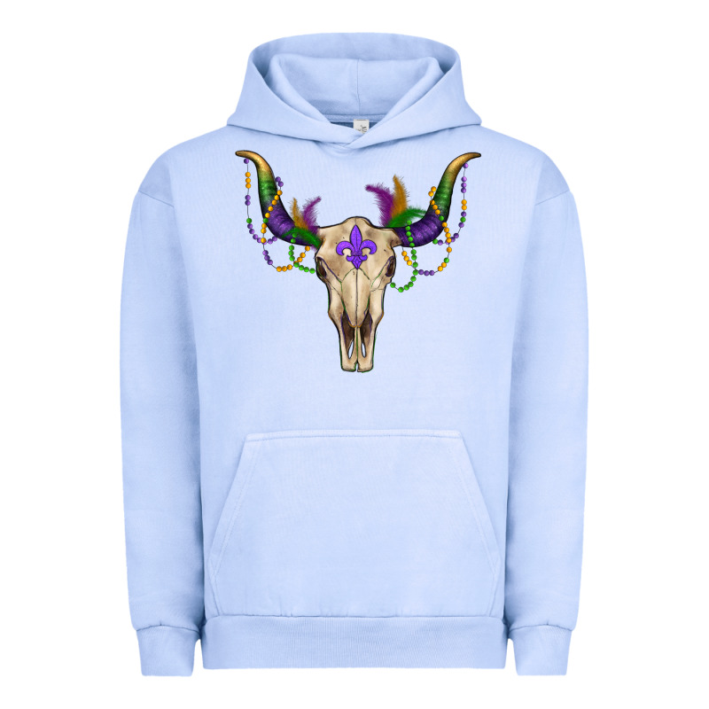 Mardi Gras Bullskull Urban Hoodie by RanaPortraitStore | Teevron