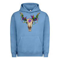 Pigment Pebble Blue mardi gras bullskull Urban Hoodie - RanaPortraitStore