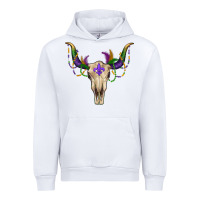 White mardi gras bullskull Urban Hoodie - RanaPortraitStore