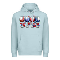 Blue Mist American wine glasses Premium Hoodie - Zillion Design Studio