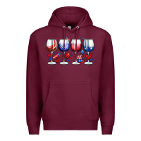 Burgundy American wine glasses Premium Hoodie - Zillion Design Studio