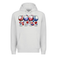 Dove Grey American wine glasses Premium Hoodie - Zillion Design Studio