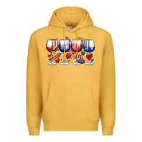Mustard American wine glasses Premium Hoodie - Zillion Design Studio