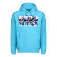 Ocean Blue American wine glasses Premium Hoodie - Zillion Design Studio