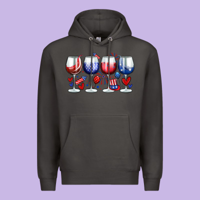 American Wine Glasses Premium Hoodie Designed By Zillion Design Studio