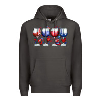 Smoke American wine glasses Premium Hoodie - Zillion Design Studio