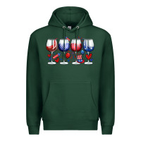 Sports Green American wine glasses Premium Hoodie - Zillion Design Studio