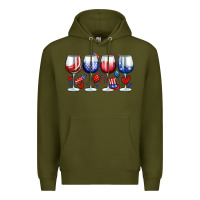 Army Green American wine glasses Premium Hoodie - Zillion Design Studio