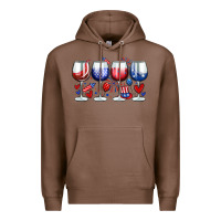 Chestnut American wine glasses Premium Hoodie - Zillion Design Studio