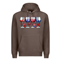 Coffee American wine glasses Premium Hoodie - Zillion Design Studio