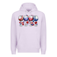 Lilac American wine glasses Premium Hoodie - Zillion Design Studio