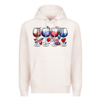Pale Pink American wine glasses Premium Hoodie - Zillion Design Studio