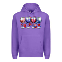 Purple American wine glasses Premium Hoodie - Zillion Design Studio