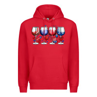 Red American wine glasses Premium Hoodie - Zillion Design Studio