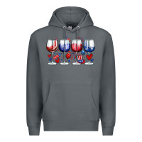 Rock American wine glasses Premium Hoodie - Zillion Design Studio
