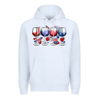 White American wine glasses Premium Hoodie - Zillion Design Studio