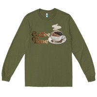 Army Green coffee time Long Sleeve Tee - BarkalooDesign