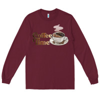 Burgundy coffee time Long Sleeve Tee - BarkalooDesign