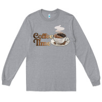 Heather Grey coffee time Long Sleeve Tee - BarkalooDesign