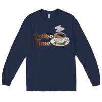 Navy coffee time Long Sleeve Tee - BarkalooDesign