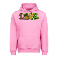 Fuchsia Pink st patricks day gnomes shamrock horseshoes love Urban Hoodie - RanaPortraitStore