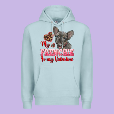 My Frenchie Is My Valentine Premium Hoodie Designed By Ranaportraitstore