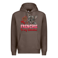 Coffee my frenchie is my valentine Premium Hoodie - RanaPortraitStore