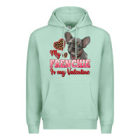 Seafoam my frenchie is my valentine Premium Hoodie - RanaPortraitStore
