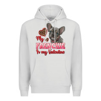 Dove Grey my frenchie is my valentine Premium Hoodie - RanaPortraitStore