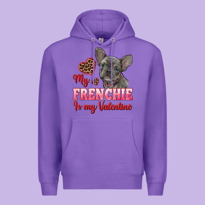 My Frenchie Is My Valentine Premium Hoodie Designed By Ranaportraitstore