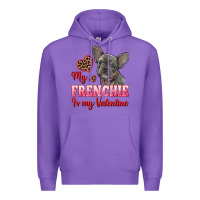 Purple my frenchie is my valentine Premium Hoodie - RanaPortraitStore