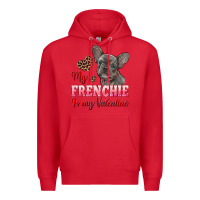 Red my frenchie is my valentine Premium Hoodie - RanaPortraitStore