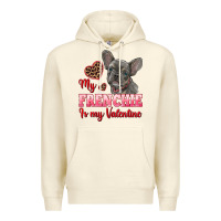 Sandshell my frenchie is my valentine Premium Hoodie - RanaPortraitStore