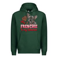 Sports Green my frenchie is my valentine Premium Hoodie - RanaPortraitStore
