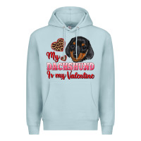 Blue Mist my dachshund is my valentine Premium Hoodie - RanaPortraitStore