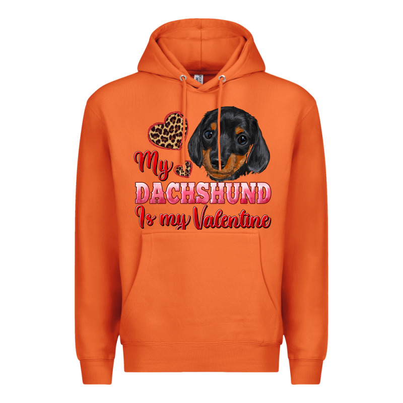 My Dachshund Is My Valentine Premium Hoodie by RanaPortraitStore | Teevron