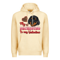 Pina Colada my dachshund is my valentine Premium Hoodie - RanaPortraitStore