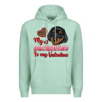 Seafoam my dachshund is my valentine Premium Hoodie - RanaPortraitStore