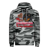 Slate Camo my dachshund is my valentine Premium Hoodie - RanaPortraitStore
