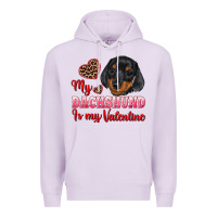Lilac my dachshund is my valentine Premium Hoodie - RanaPortraitStore