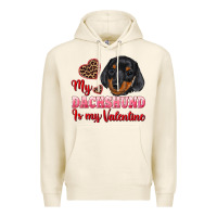 Tofu my dachshund is my valentine Premium Hoodie - RanaPortraitStore