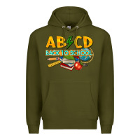 Army Green abcd back to school Premium Hoodie - texasbilliewilder