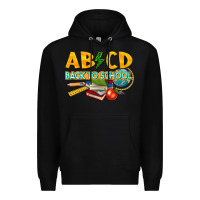 Black abcd back to school Premium Hoodie - texasbilliewilder
