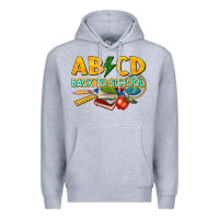 Heather Grey abcd back to school Premium Hoodie - texasbilliewilder