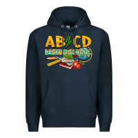 Navy abcd back to school Premium Hoodie - texasbilliewilder