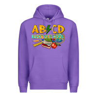 Purple abcd back to school Premium Hoodie - texasbilliewilder